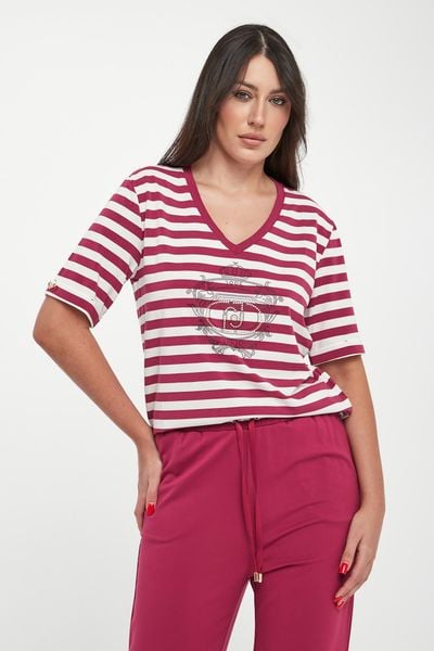 T-shirt damski w paski LIU JO. T-shirty Liu Jo, xs, bez wzorów, bez kołnierzyka, bez ramiączek. W wyprzedaży za 239.20 zł.