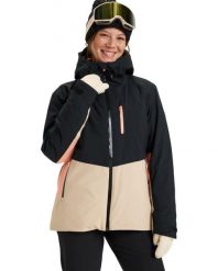 Kurtka narciarska damska Roxy Peakside Insulated Snow 10K. Czarne kurtki narciarskie Roxy, na zimę, l, bez wzorów, z materiału, z kapturem, narciarskie. Za 685.49 zł.