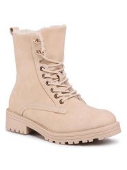 Jenny Fairy Trapery WS2978-08 Beżowy. Brązowe traperki Jenny Fairy, bez wzorów, ze skóry, bez obcasa, bez zapięcia. Za 71.99 zł.