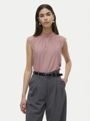 Vero Moda Bluzka Milla 10226072 Różowy Regular Fit. Czerwone bluzki Vero Moda, m, bez wzorów, z syntetyku, bez kołnierzyka, bez ramiączek. Za 79.99 zł.