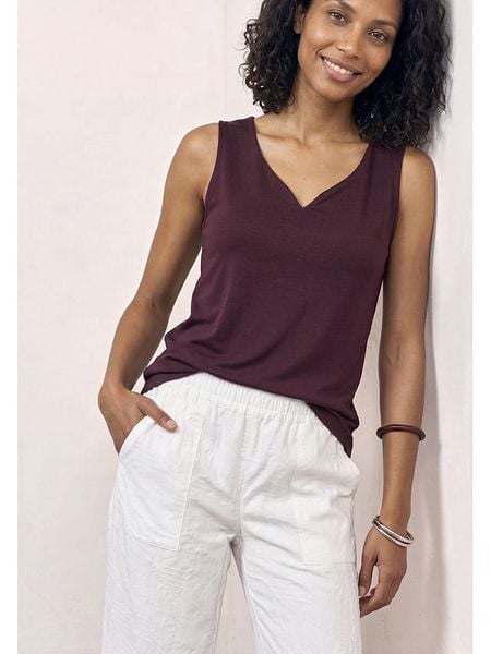Street One Top w kolorze ciemnofioletowym rozmiar: 34. Różowe topy Street One, bez wzorów, z bawełny, street, bez kołnierzyka, bez ramiączek. Za 69.95 zł.