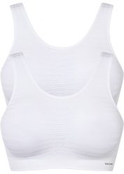 Biustonosz bezszwowy bustier Feel comfort (2 szt.). Białe biustonosze bonprix, bez wzorów, z żakardem. Za 79.98 zł.