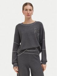 Liu Jo Sport Sweter TF6180 MS59L Szary ciemny Regular Fit. Szare swetry Liu Jo Sport, l, bez wzorów, z syntetyku, sportowe, bez ramiączek. Za 649.99 zł.