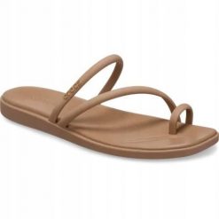 Klapki Dla Dorosłych Crocs Miami Toe Loop. Czarne klapki Crocs, bez wzorów, z materiału, bez obcasa, bez zapięcia. Za 199.99 zł.
