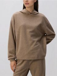 Bluza z kapturem - brązowy. Brązowe bluzy Reserved, l, bez wzorów, z bawełny, bez ramiączek, z kapturem. Za 119.99 zł.