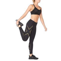 Damskie legginsy kompresyjne o średnim stopniu kompresji 2XU Light Speed. Czarne legginsy 2XU, bez wzorów. Za 667.50 zł.
