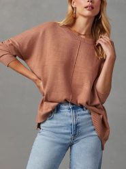 Milan Kiss Sweter w kolorze jasnobrązowym rozmiar: XL. Brązowe swetry Milan Kiss, xl, bez wzorów, bez ramiączek. Za 180.91 zł.