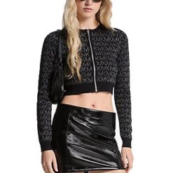 Kurtka MICHAEL KORS MK NK ZIP CARDI Czarny. Czarne kurtki Michael Kors Access, m, bez wzorów, z tkaniny, bez kaptura. Za 690.99 zł.