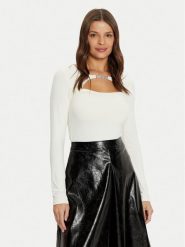 ONLY Bluzka 15337499 Biały Slim Fit. Białe bluzki ONLY, l, bez wzorów, z syntetyku, bez kołnierzyka, bez ramiączek. Za 99.99 zł.