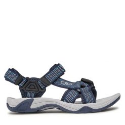 Sandały CMP. Niebieskie sandały CMP, bez wzorów, sportowe, bez obcasa, bez zapięcia. Za 129.99 zł.