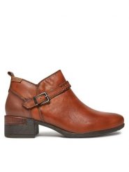 Pikolinos Botki W6W-7536C1 Brązowy. Brązowe botki Pikolinos, bez wzorów, ze skóry, bez obcasa, na słupku, bez zapięcia. Za 499.99 zł.