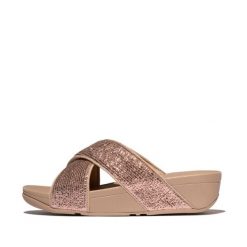 Sandały damskie FitFlop Lulu. Brązowe sandały FIT FLOP, bez wzorów, z materiału, eleganckie, bez obcasa, bez zapięcia. Za 401.00 zł.