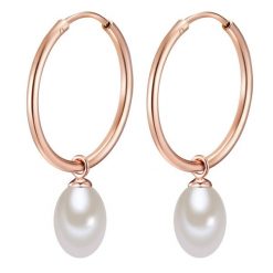 Valero Pearls Srebrne kolczyki kreole srebro wysokiej próby Perła hodowlana słodkowodna srebrny Kolczyki koła 1 ct Damski. Szare kolczyki Valero Pearls, z perłą, pozłacane. Za 359.99 zł.