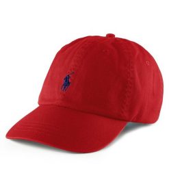 Czapka z daszkiem Polo Ralph Lauren. Czerwone czapki z daszkiem Polo Ralph Lauren, bez wzorów. Za 219.99 zł.