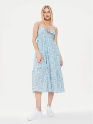 Pepe Jeans Sukienka letnia Mallory Print PL953533 Niebieski Regular Fit. Niebieskie sukienki Pepe Jeans, xs, bez wzorów, z bawełny, bez kołnierzyka, bez ramiączek. Za 379.99 zł.