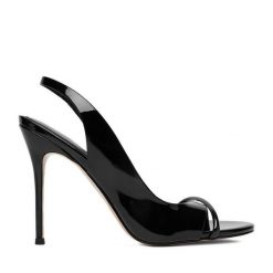 Sandały Eva Minge. Czarne sandały Eva Minge, bez wzorów, bez obcasa, na szpilce, bez zapięcia. Za 449.99 zł.