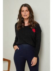 Curvy Lady Sweter w kolorze czarnym rozmiar: 44/46. Niebieskie swetry Curvy Lady, bez wzorów, ze splotem, klasyczne, bez ramiączek. Za 97.28 zł.