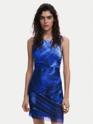 Desigual Sukienka codzienna Bratislava 25SWVK47 Niebieski Slim Fit. Niebieskie sukienki Desigual, na co dzień, m, bez wzorów, z syntetyku, bez kołnierzyka, bez ramiączek, proste. Za 259.99 zł.