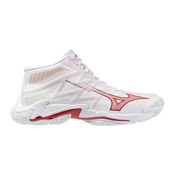 Damskie buty halowe Mizuno Wave Lightning Elite. Białe buty do biegania Mizuno, bez wzorów, z materiału, bez zapięcia, do biegania, mizuno wave. Za 733.40 zł.