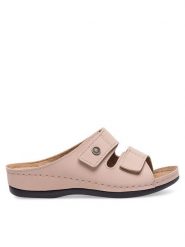 Inblu Klapki 06080A00 Beżowy. Brązowe klapki Inblu, bez wzorów, z syntetyku, bez obcasa, bez zapięcia. Za 119.99 zł.