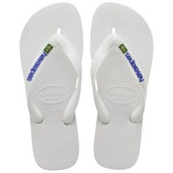 Klapki Havaianas Model 4110850 Kolor Biały. Białe klapki Havaianas, bez wzorów, z gumy, sportowe, bez obcasa, bez zapięcia. Za 105.40 zł.