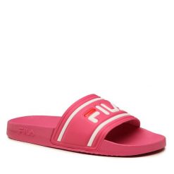 Klapki Fila. Czerwone klapki Fila, bez wzorów, sportowe, bez obcasa, bez zapięcia. Za 69.99 zł.