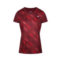 Koszulka sportowa damska VICTOR T-44102 D. Czerwone t-shirty sportowe Victor, s, bez wzorów, z poliesteru, bez ramiączek. Za 269.00 zł.