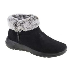 Buty do chodzenia damskie Skechers ON The GO Joy Savvy. Czarne buty trekkingowe Skechers, na zimę, z materiału, za kostkę, bez zapięcia. Za 249.99 zł.