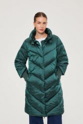 Pikowana kurtka zielona. Zielone kurtki MOODO, l, bez wzorów, z poliamidu, bez kaptura. Za 379.99 zł.