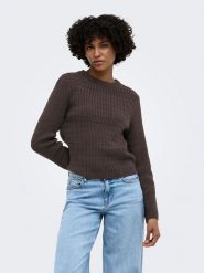 ONLY Sweter w kolorze brązowym rozmiar: XS. Brązowe swetry ONLY, xs, bez wzorów, bez ramiączek. Za 89.95 zł.
