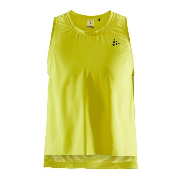 Damski tank top Craft Untmd. Żółte topy Craft, bez wzorów, sportowe, bez kołnierzyka, bez ramiączek. W wyprzedaży za 136.50 zł.