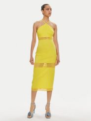 Patrizia Pepe Sukienka letnia 2A2729/A268-Y447 Żółty Slim Fit. Żółte sukienki Patrizia Pepe, bez wzorów, z syntetyku, bez kołnierzyka, bez ramiączek. Za 999.99 zł.
