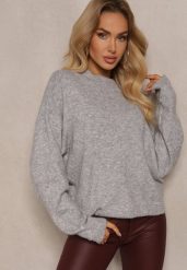 Szary Casualowy Sweter z Wełną Sassilae. Szare swetry Renee, m, bez wzorów, z jeansu, biznesowe, bez ramiączek. W wyprzedaży za 111.99 zł.