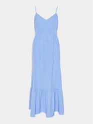 Pieces Sukienka letnia Sade 17146543 Niebieski Wide Fit. Niebieskie sukienki Pieces, m, bez wzorów, z syntetyku, bez kołnierzyka, bez ramiączek. Za 119.99 zł.