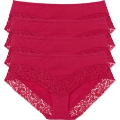 Figi "panty" z koronką (4 pary) bonprix czerwień granatu. Bokserki damskie marki bonprix. Za 39.96 zł.