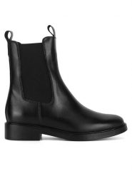 Gino Rossi Botki ANITA-124-25215PE Czarny. Czarne botki Gino Rossi, bez wzorów, ze skóry, bez obcasa, na płaskiej podeszwie, bez zapięcia. Za 299.99 zł.