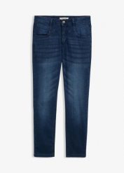 Jeansy skinny, high waist, cropped. Niebieskie jeansy bonprix, bez wzorów, z jeansu, z podwyższonym stanem. Za 117.99 zł.