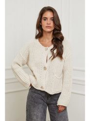 L'armoire de Suzette Kardigan w kolorze beżowym rozmiar: 34/36. Brązowe swetry L'armoire de Suzette, l, bez wzorów, ze splotem, klasyczne, bez ramiączek. Za 100.75 zł.