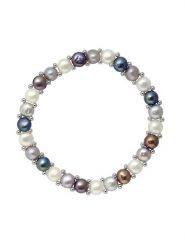 Mitzuko Bransoletka z perłami w różnych kolorach rozmiar: onesize. Szare bransoletki Mitzuko, z perłą, srebrne. Za 208.99 zł.