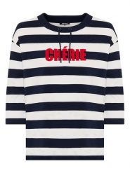 Olsen Bluza w kolorze granatowo-białym rozmiar: 44. Białe bluzy Olsen, bez wzorów, bez ramiączek, bez kaptura. Za 72.95 zł.