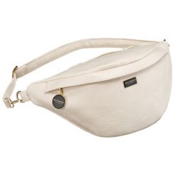 Miejska saszetka damska beżowa z eko skóry nerka na biodra lub na ramię crossbody Peterson. Brązowe nerki i saszetki Peterson, bez wzorów, ze skóry ekologicznej, bez dodatków. Za 79.99 zł.