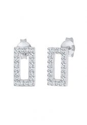Elli Damskie kolczyki sztyfty kwadratowe Geo z kryształami w srebrze próby 925 Sterling Silver Kolczyki 1 ct. Szare kolczyki Elli, z kryształem, srebrne. Za 293.99 zł.