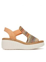 Rieker Sandały CEO-69172-92 Kolorowy. Sandały Rieker, bez wzorów, z syntetyku, bez obcasa, na koturnie, bez zapięcia. Za 329.99 zł.