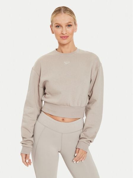 Reebok Bluza Fleece Coverup 100076068 Brązowy Regular Fit. Brązowe bluzy Reebok, m, bez wzorów, z bawełny, bez ramiączek, bez kaptura. Za 149.99 zł.