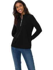 Heine Sweter w kolorze czarnym rozmiar: 42. Czarne swetry Heine, bez wzorów, bez ramiączek. Za 61.02 zł.