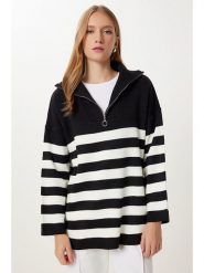 Happiness Istanbul Sweter w kolorze biało-czarnym rozmiar: onesize. Białe swetry Happiness Istanbul, bez wzorów, bez ramiączek. Za 78.99 zł.