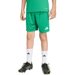 Spodenki dla dzieci adidas Entrada 26. Zielone szorty adidas, bez wzorów, z poliesteru, młodzieżowe. Za 51.99 zł.