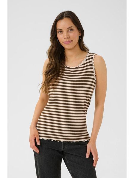 Cream Top w kolorze kremowo-brązowym rozmiar: S. Brązowe topy Cream, s, bez wzorów, bez kołnierzyka, bez ramiączek. Za 78.66 zł.