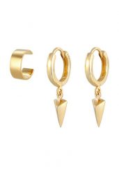Elli Damski komplet 2 wisior w trójkącie Earcuff Creole w kolorze srebrnym 925 Sterling Silver Kolczyki 1 ct. Szare kolczyki Elli, srebrne. Za 333.99 zł.