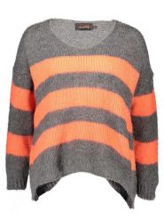 Miss goodlife Sweter w kolorze szaro-pomarańczowym rozmiar: XL. Pomarańczowe swetry miss goodlife, xl, bez wzorów, z wełny, bez ramiączek. Za 114.44 zł.